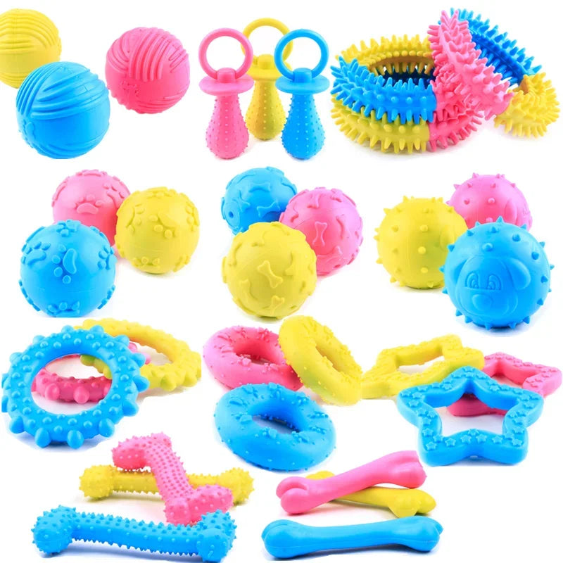 Cute Small Dog Chew Toy – Bite-Resistant Rubber & Random Color