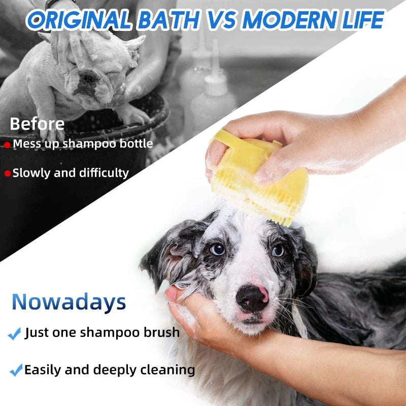 Dog Shampoo Brush – 2-in-1 with 80ml Reservoir