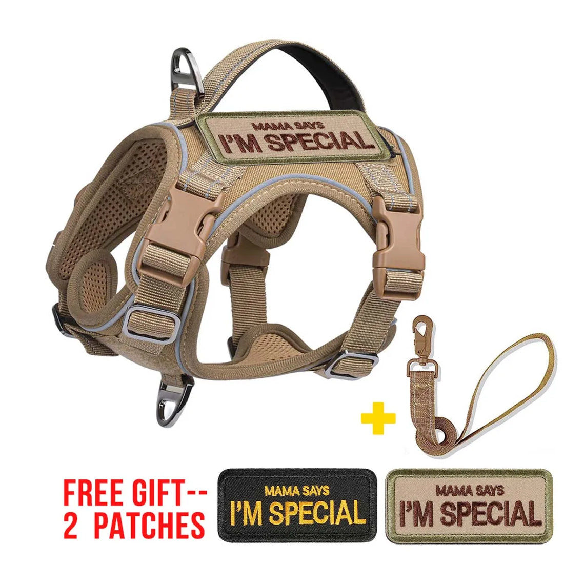 Tactical Dog Harness – Padded Handle & 4-Point Adjustable