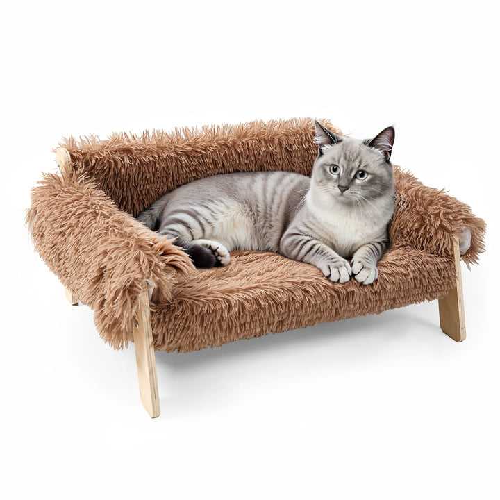 Elevated Cat Bed – Wooden Legs & Removable Cover