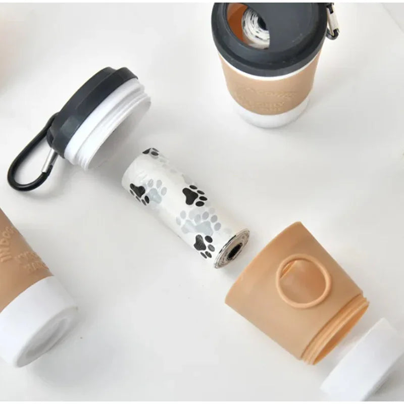 Coffee Cup Poop Bag Dispenser – Portable with Carabiner Clip