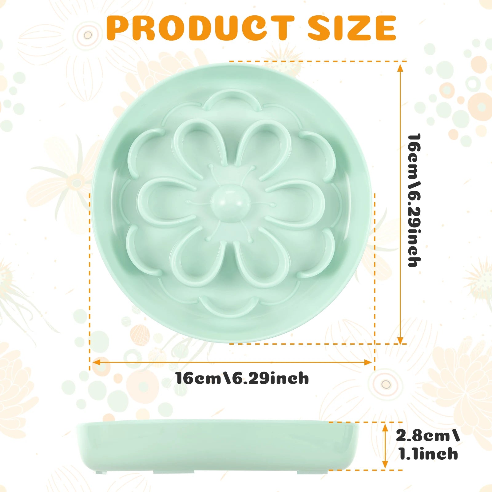 Flower Slow Feeder Cat Bowl – Anti-Slip & Flower Shape