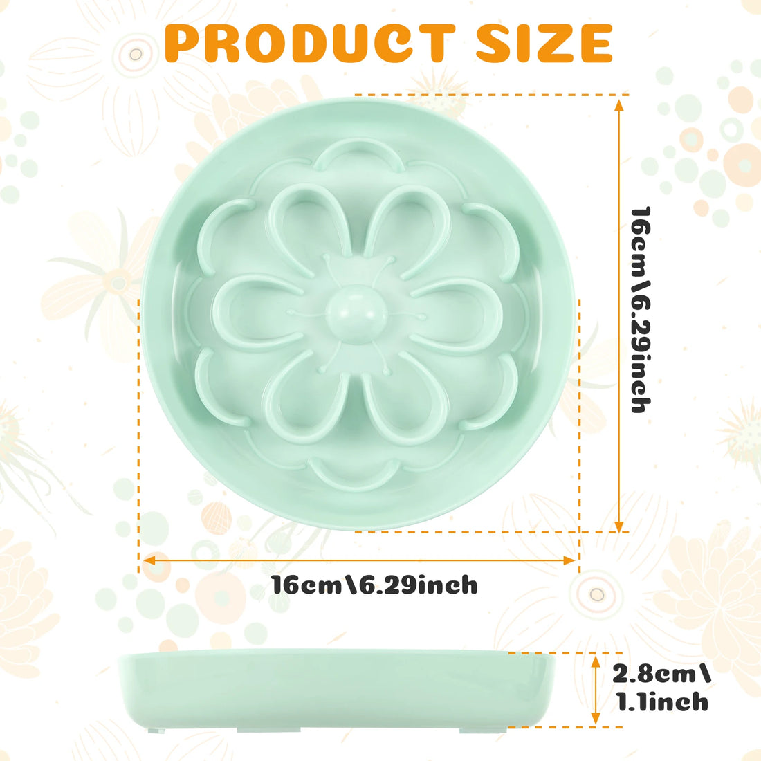 Flower Slow Feeder Cat Bowl – Anti-Slip & Flower Shape