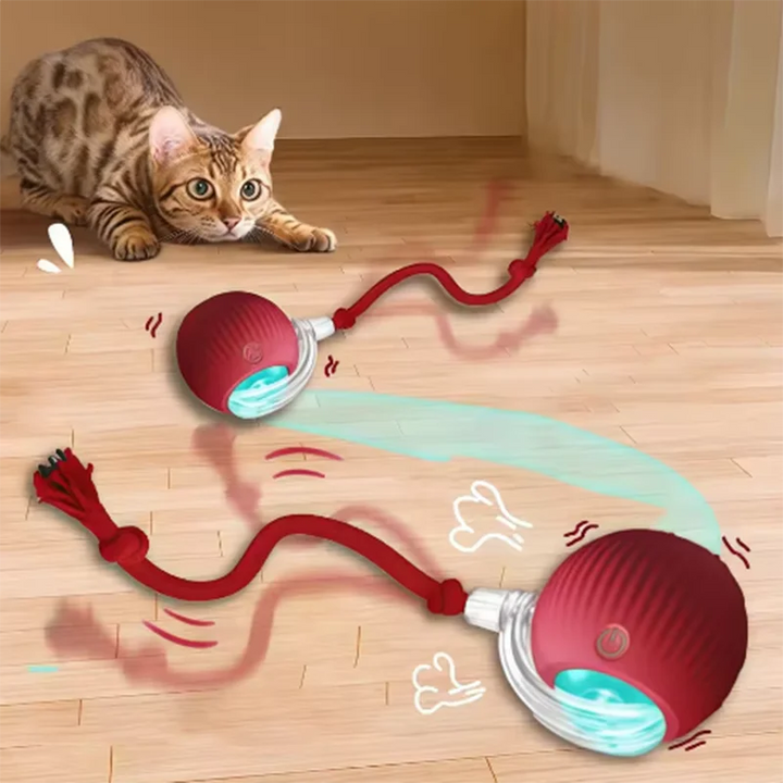 Automatic Interactive Cat Toy – Smart Rolling Ball with Tail