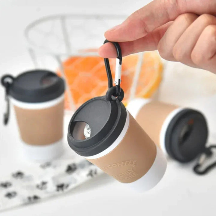 Coffee Cup Poop Bag Dispenser – Portable with Carabiner Clip