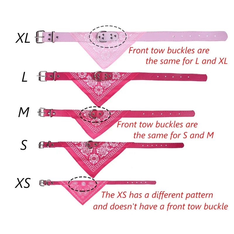PU Cat Dog Collar with Scarf – Adjustable & Cute