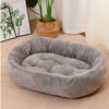 Oval Plush Pet Bed – Raised Rim & Anti-Slip