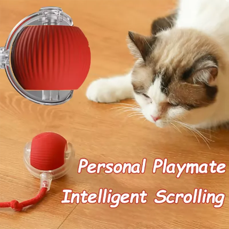 Automatic Interactive Cat Toy – Smart Rolling Ball with Tail