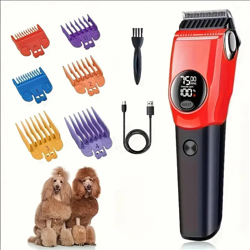 Professional Dog Clipper – LED Display & 7500 RPM