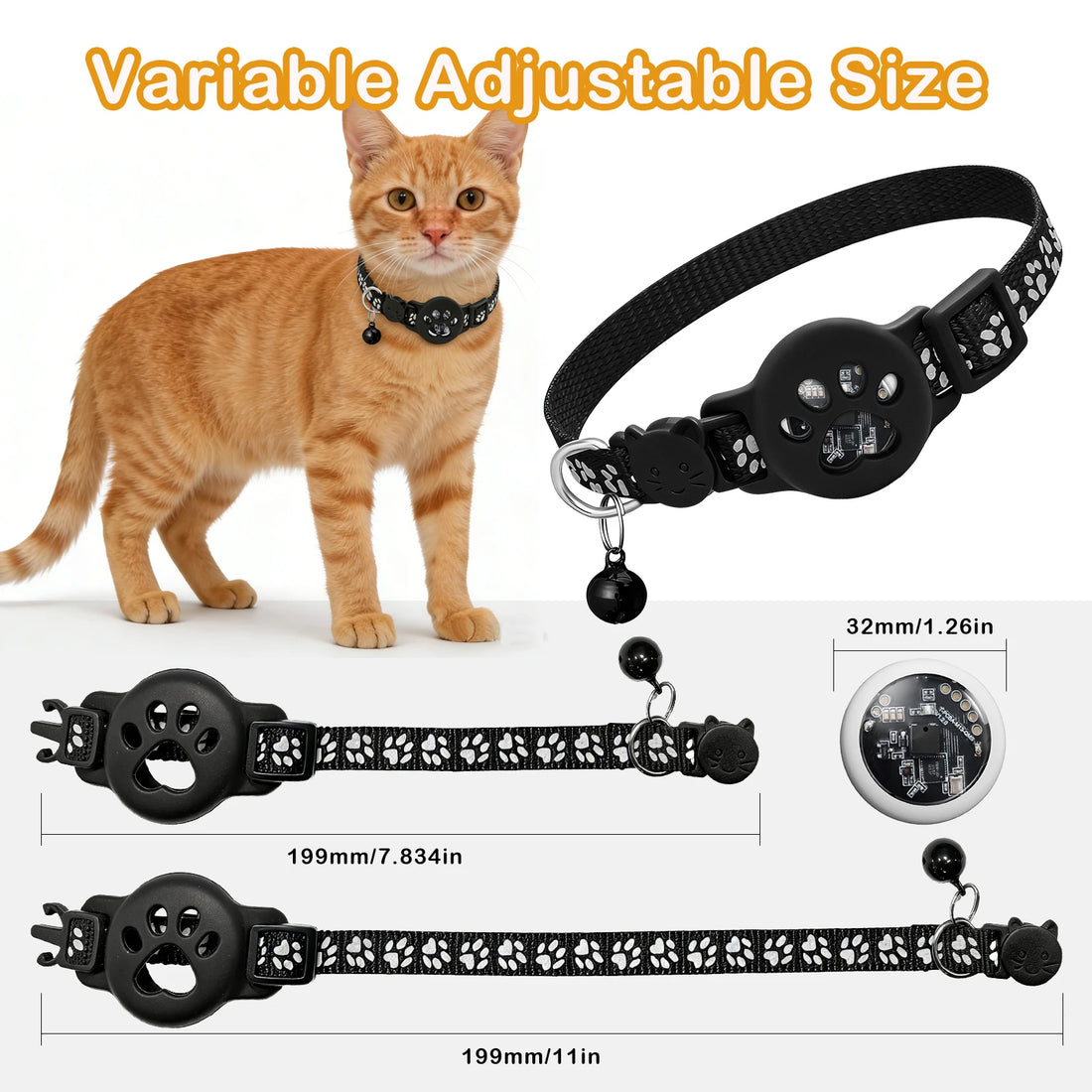 Smart GPS Pet Tracker – No Monthly Fee & Adjustable