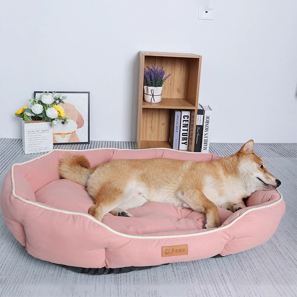Corduroy Dog Sofa Bed – Large Couch with Removable Cover