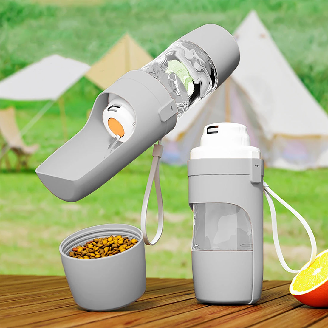 Pet Water Bottle – Leak-Proof with Food Storage
