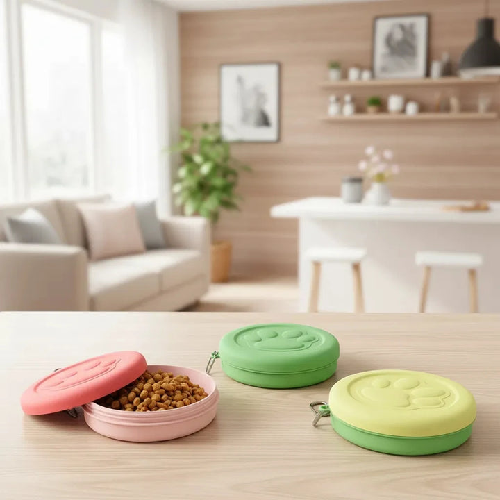 Pet Travel Bowl – 2-in-1 with Treat Compartment