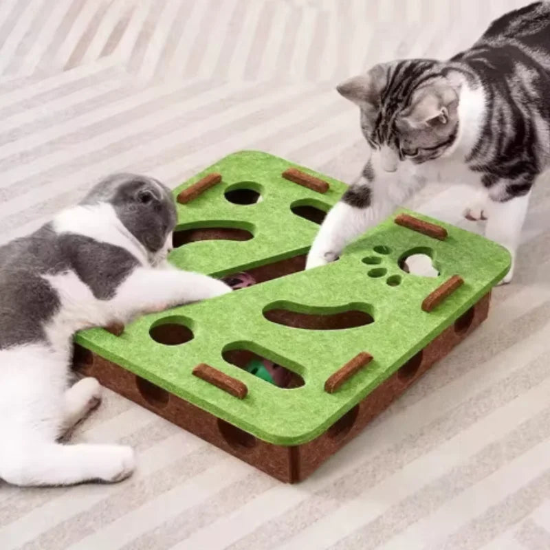 Cat Puzzle Maze – Interactive Felt Toy with Bell