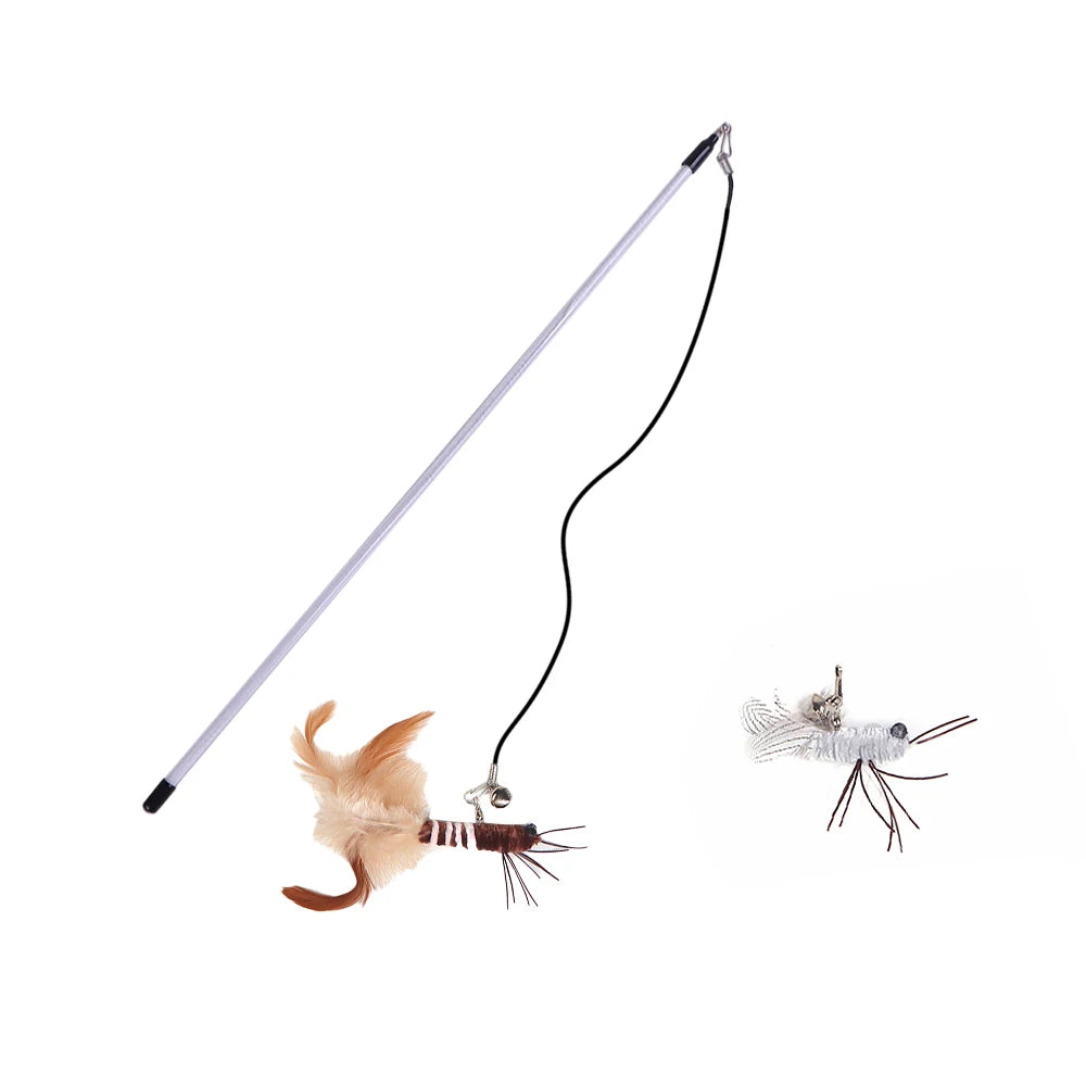 Luxury Cat Teasing Wand – Handmade Dragonfly with Replaceable Heads