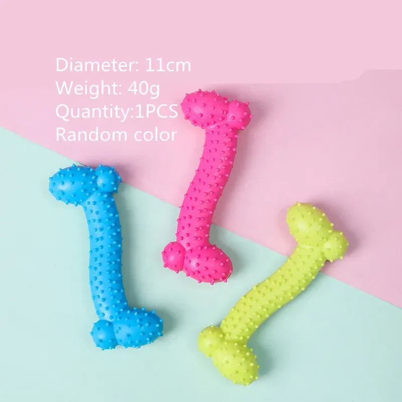 Cute Small Dog Chew Toy – Bite-Resistant Rubber & Random Color