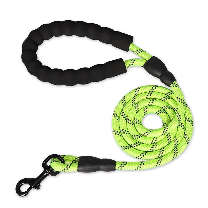 Reflective Dog Leash – 1.5m Nylon with Padded Handle