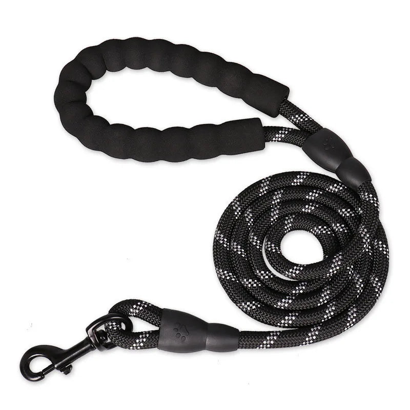 Reflective Dog Leash – 1.5m Nylon with Padded Handle