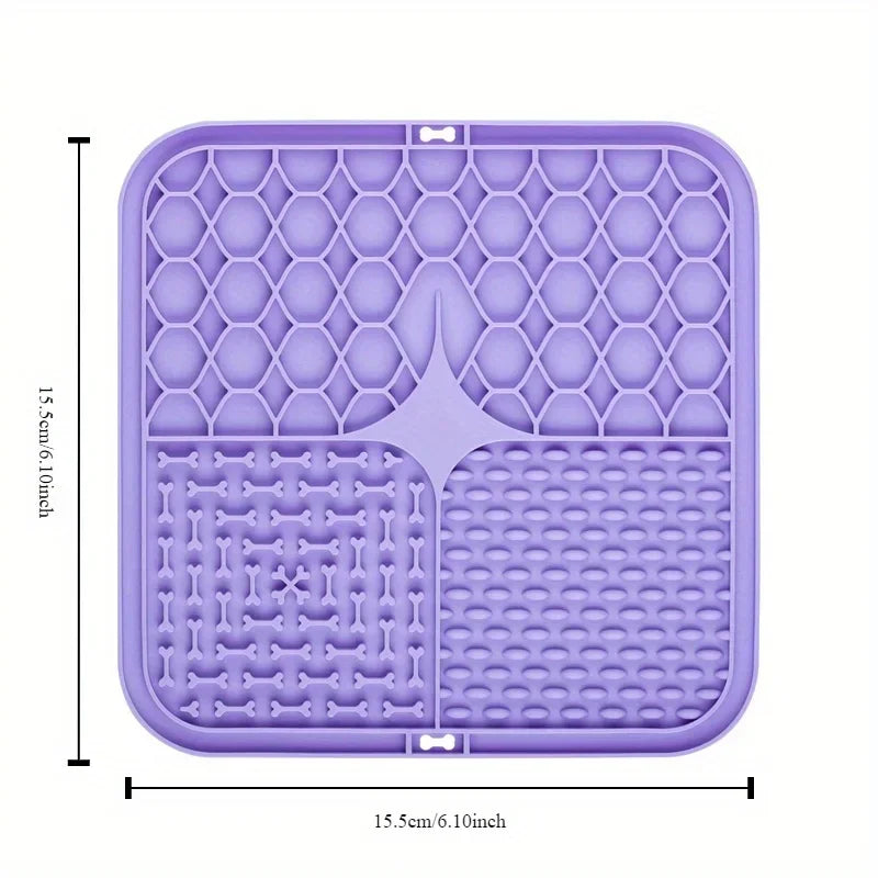 Silicone Dog Licking Mat – Slow Feeder with Suction Cups