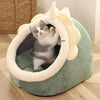 Cartoon Cat Cave Bed – Foldable & Washable with Animal Ears