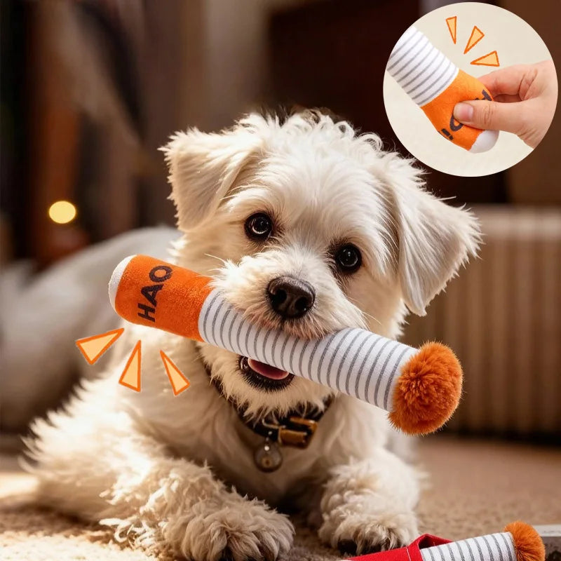 Funny Cigarette Dog Toy – Interactive Squeaky Plush
