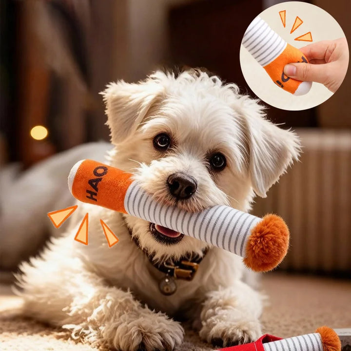 Funny Cigarette Dog Toy – Interactive Squeaky Plush