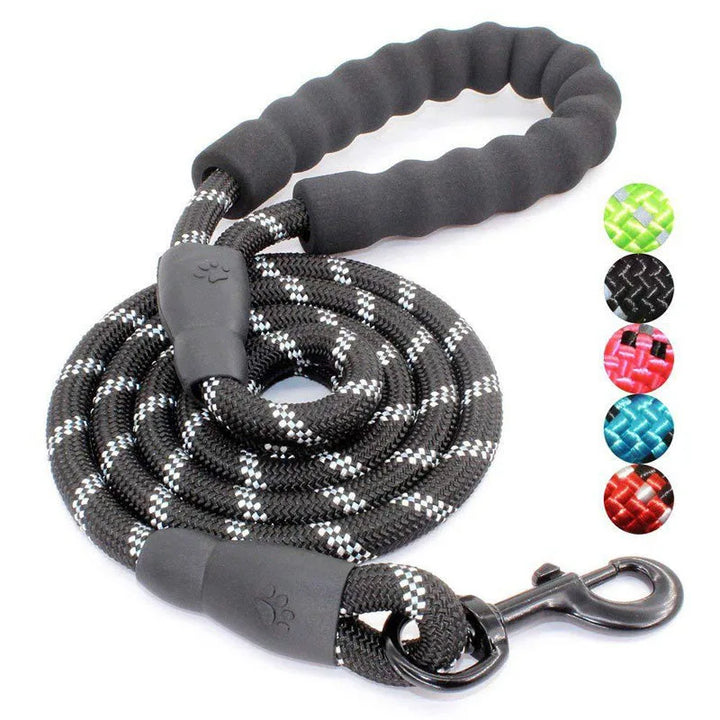 Reflective Dog Leash – 1.5m Nylon with Padded Handle