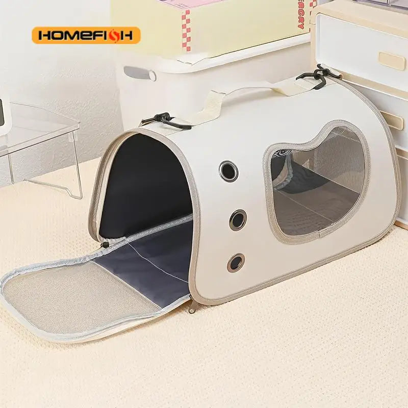 Portable Pet Carrier Bag – Foldable & Breathable Crossbody