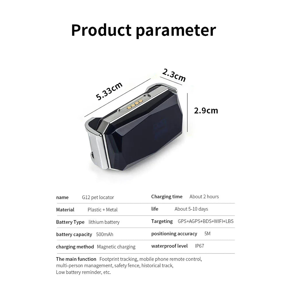 GPS Pet Tracker – Real-Time & IP67 Waterproof