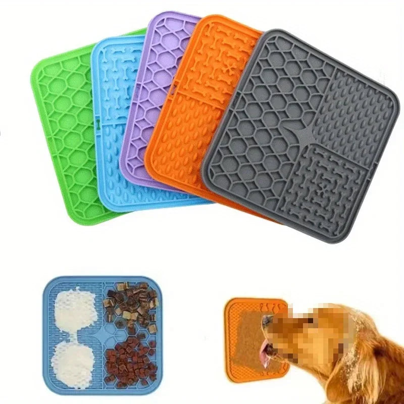 Silicone Dog Licking Mat – Slow Feeder with Suction Cups