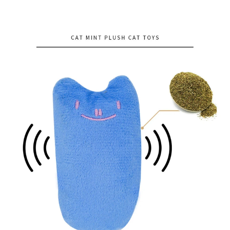 Mini Catnip Squeaky Toy – Plush Cat Teething Toy with 5 Colors