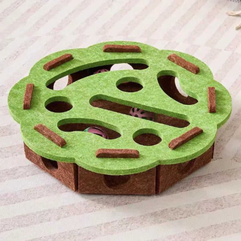 Cat Puzzle Maze – Interactive Felt Toy with Bell