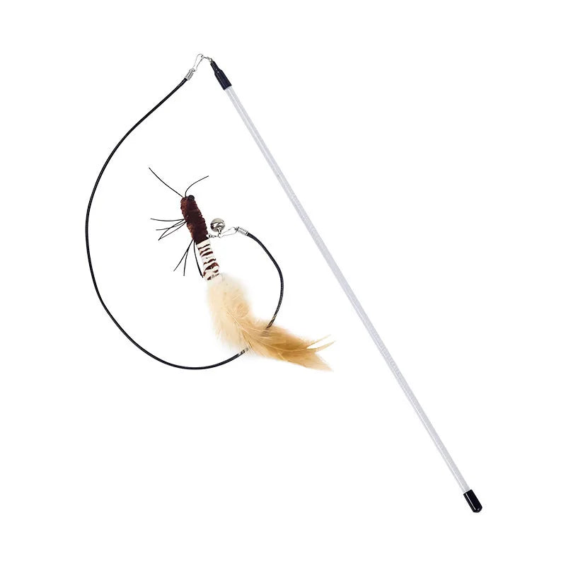Luxury Cat Teasing Wand – Handmade Dragonfly with Replaceable Heads