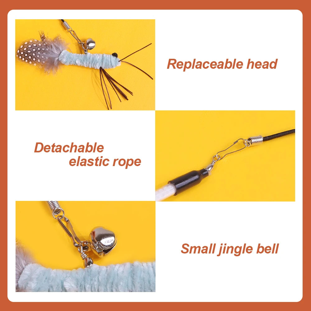 Luxury Cat Teasing Wand – Handmade Dragonfly with Replaceable Heads