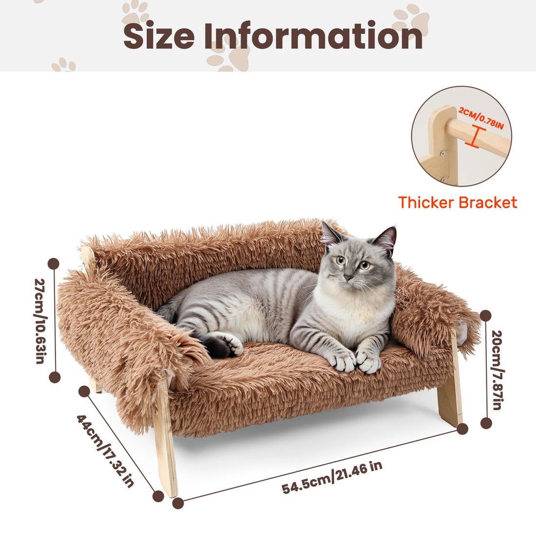 Elevated Cat Bed – Wooden Legs & Removable Cover