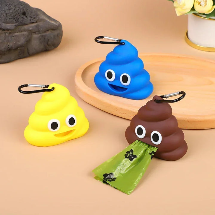 Poop-Shaped Bag Dispenser – Silicone with Carabiner Clip