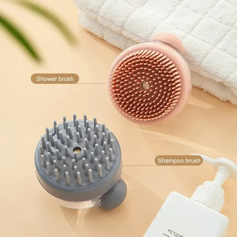 Dog Shower Brush – Shampoo Dispenser & Silicone