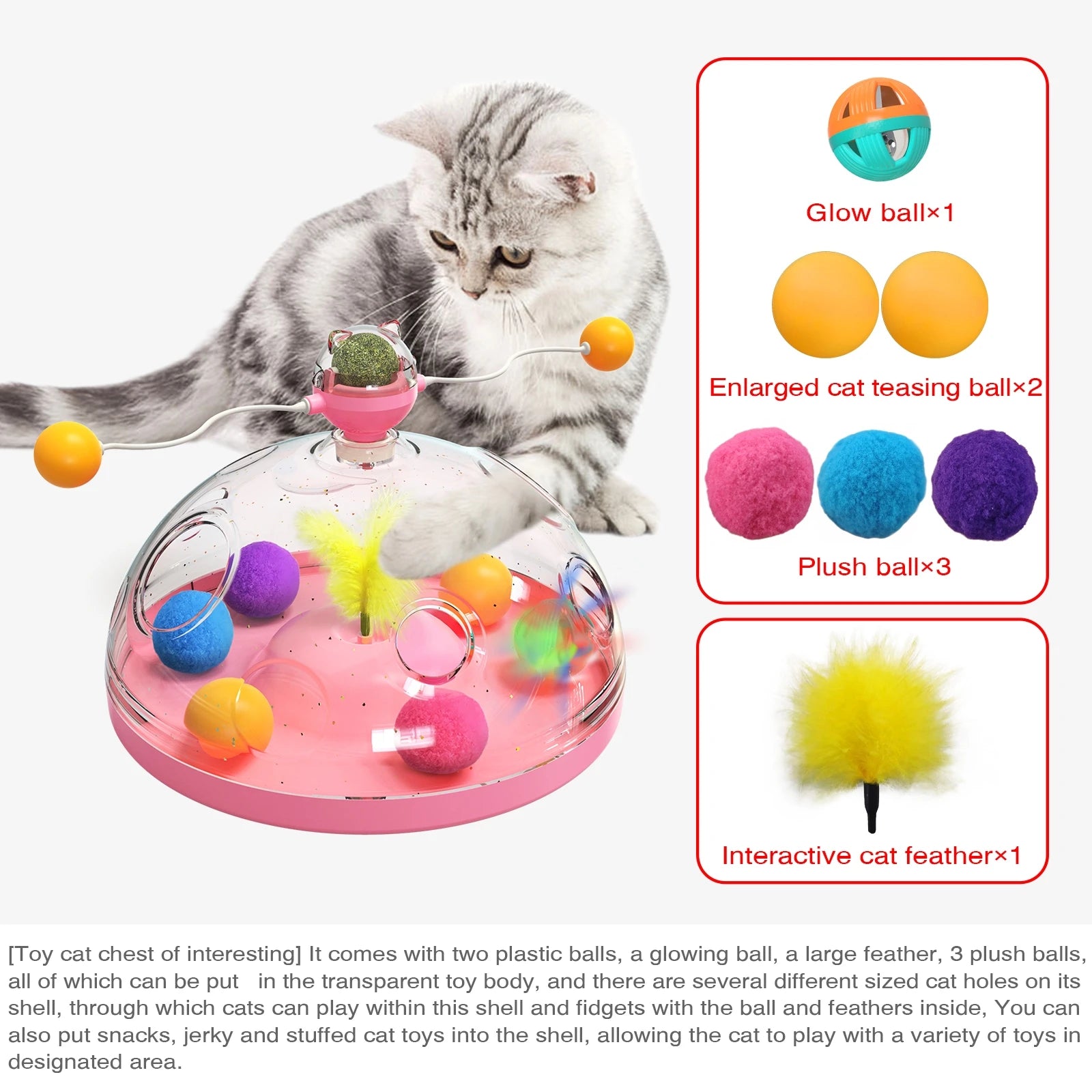 Cat Treasure Chest Toy – 4-in-1 Interactive Puzzle