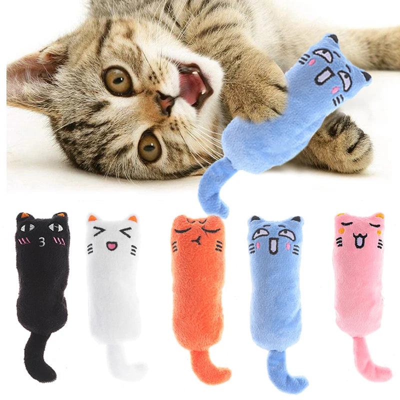 Mini Catnip Squeaky Toy – Plush Cat Teething Toy with 5 Colors