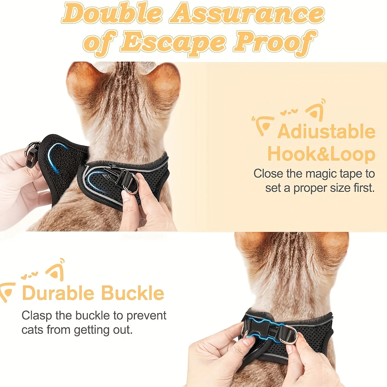 Escape-Proof Harness – Breakaway Buckle & Adjustable