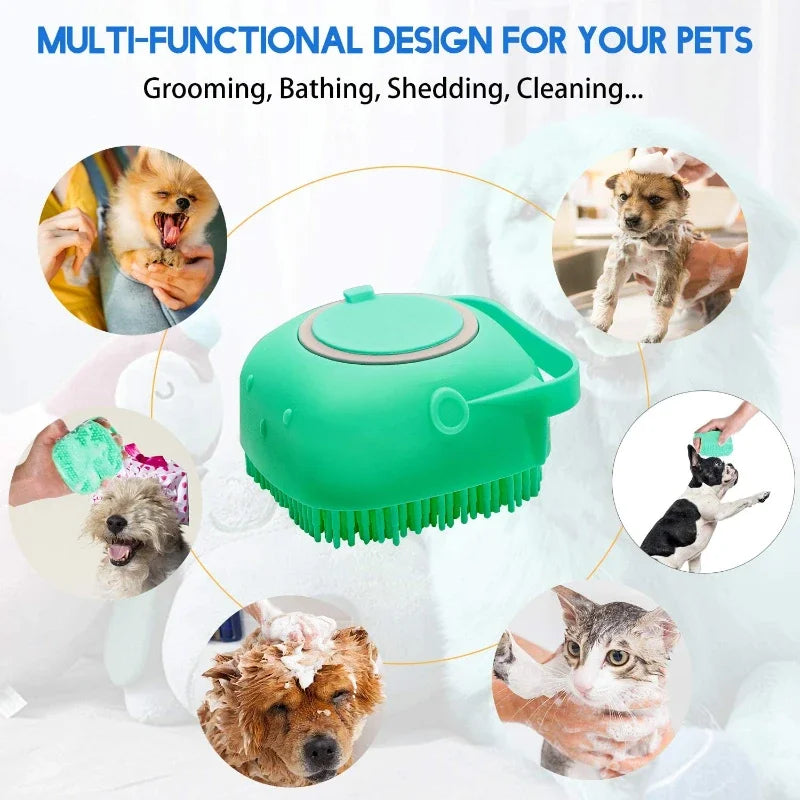 Dog Shampoo Brush – 2-in-1 with 80ml Reservoir