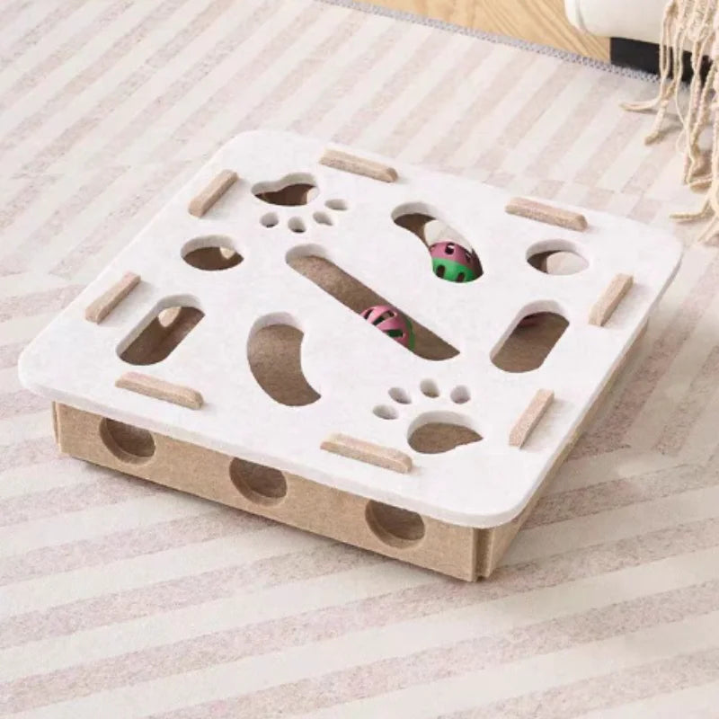 Cat Puzzle Maze – Interactive Felt Toy with Bell