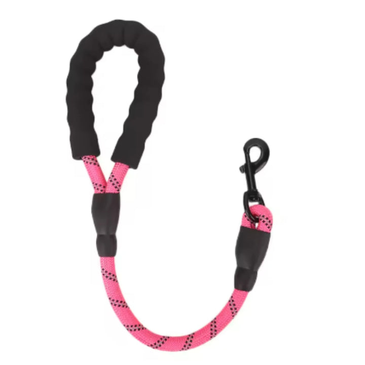 Short Reflective Dog Leash – Heavy-Duty with Padded Handle